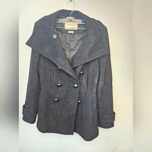 Aritzia Wilfred  Women's Wool Cashmere Pea Coat. XS Black Double Breasted